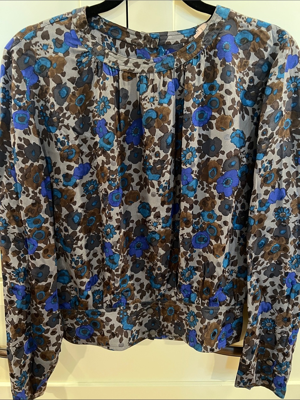 Vintage VALENTINO Floral Print Silk Blouse Sz 8